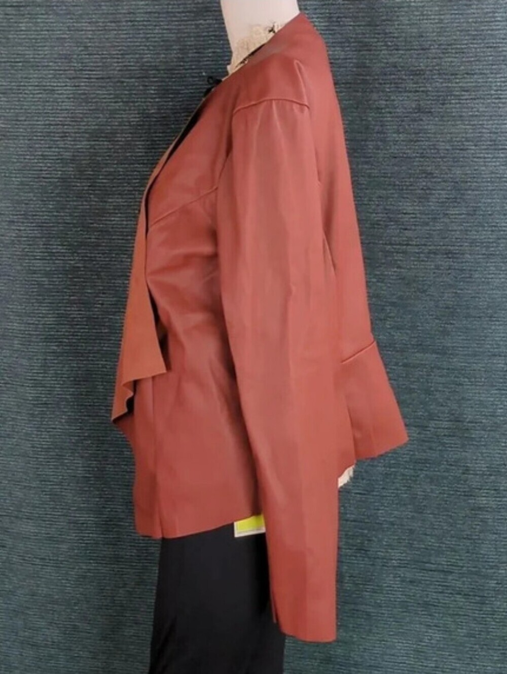 Just Fab Vegan Leather Open Front Jacket - Picture 6 of 10